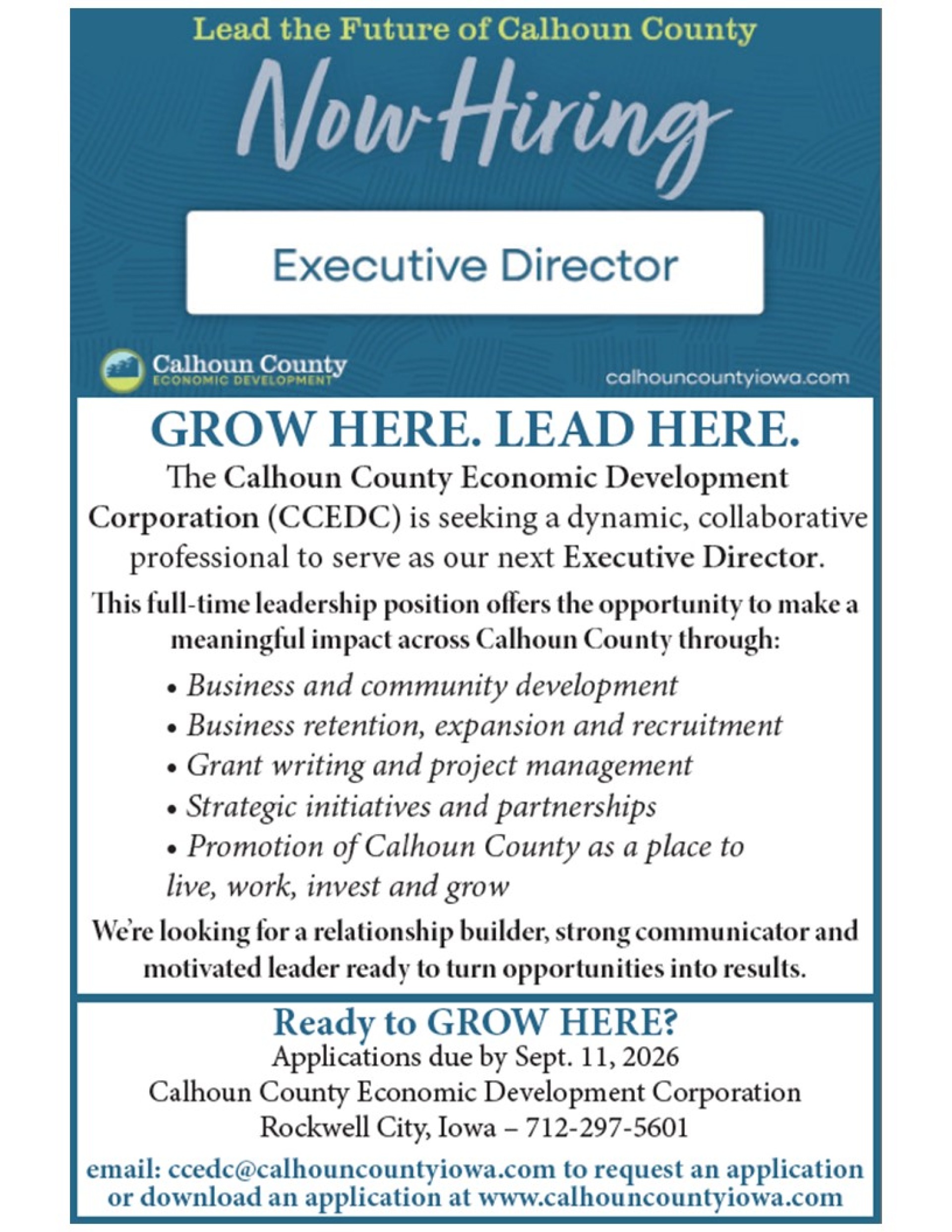 Photo for Opportunity to Lead: Calhoun County Economic Development Seeks Executive Director