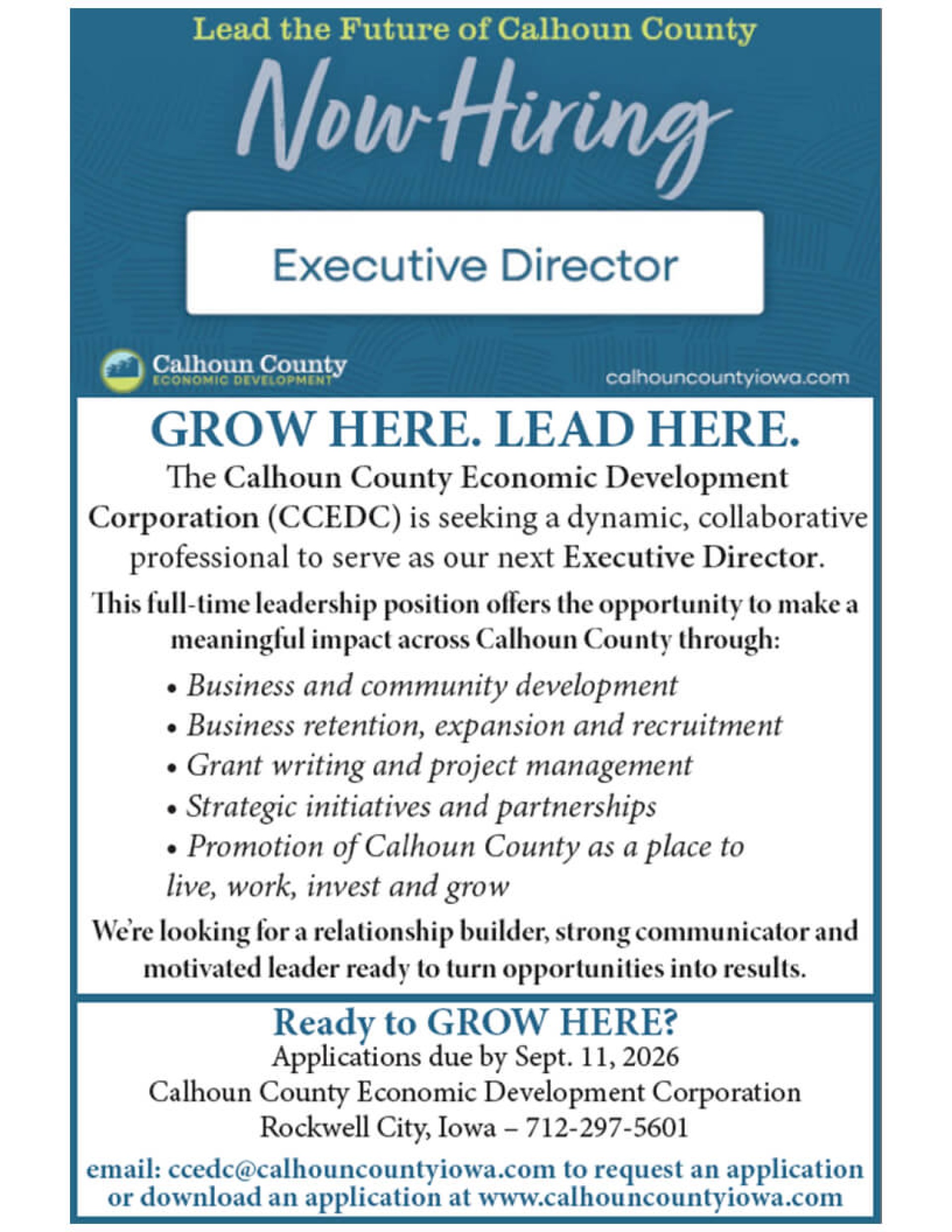 Grow here. Lead here.